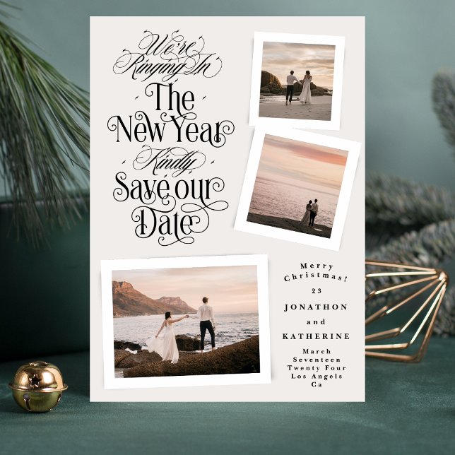 Reserva La Fecha collage de fotos de caligrafía de navidad de año n (Subido por el creador)