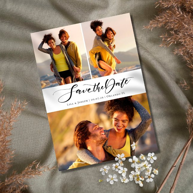 Reserva La Fecha Collage de fotos de guión de caligrafía (Subido por el creador)