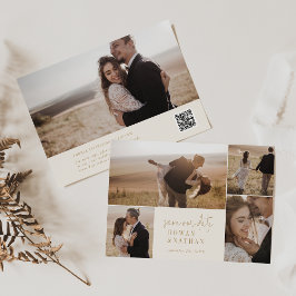 Reserva La Fecha Collage de fotos de oro de Moda moderna