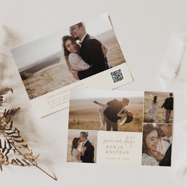 Reserva La Fecha Collage de fotos de oro de Moda moderna (Subido por el creador)