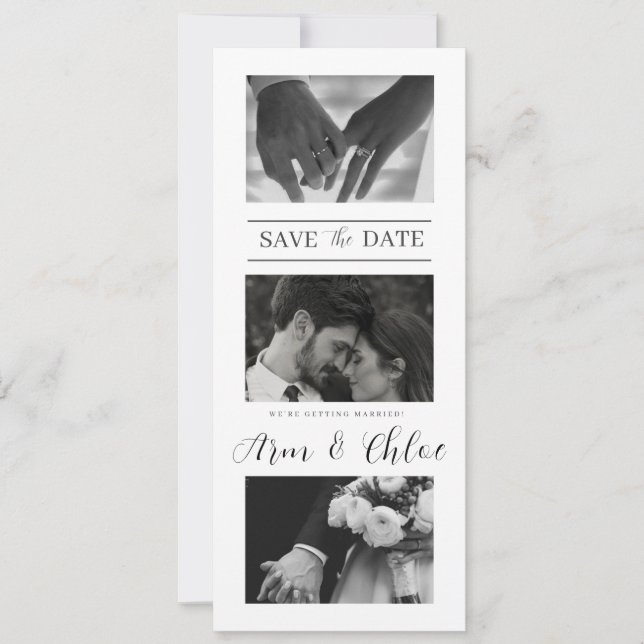 Reserva La Fecha Collage de Fotos para Save The Date de Boda Modern (Anverso)