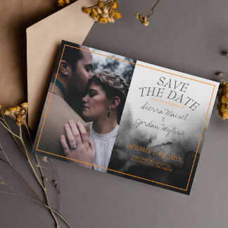 Reserva La Fecha Color de agua oscuro Naranja negro Halloween Gótic