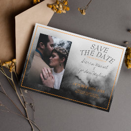 Reserva La Fecha Color de agua oscuro Naranja negro Halloween Gótic