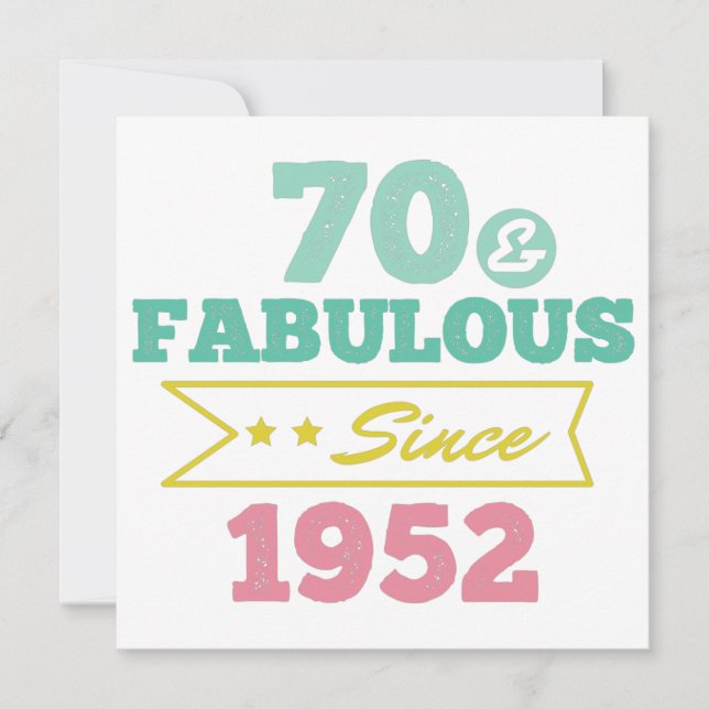 Reserva La Fecha colorful 70 and fabulous since 1952 (Anverso)