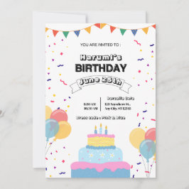 Reserva La Fecha Colorful Birthday Party Invitation
