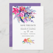Colorida acuarela Floral Spring Wedding Photo