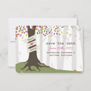 Reserva La Fecha Colorida Boda De Woodland Ahorra La Fecha