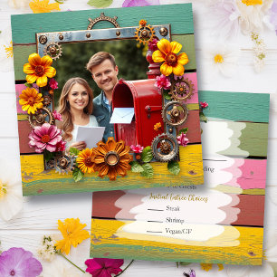 Reserva La Fecha Colorida boda personalizada Steampunk RSVP