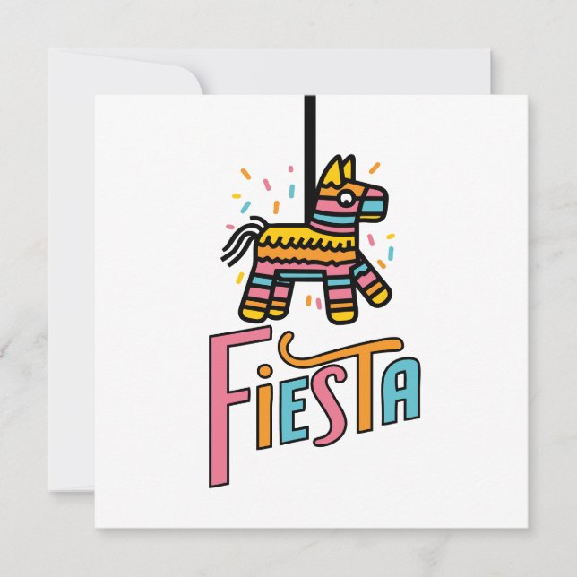 Reserva La Fecha Colorida Piñata Fiesta Festiva  (Anverso)