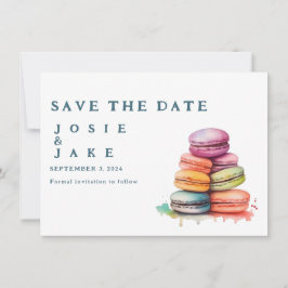 Reserva La Fecha Coloridos macarons Save the Date