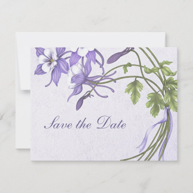 Reserva La Fecha Columbine Bouquet Save the Date (Anverso)