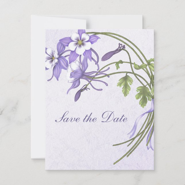 Reserva La Fecha Columbine Bouquet Save the Date (Anverso)