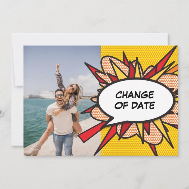 Reserva La Fecha Cómic de cambio de fecha de la foto pospuesto (Anverso)