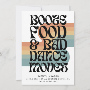 Reserva La Fecha Comida retro booze mala danza se mueve Boda
