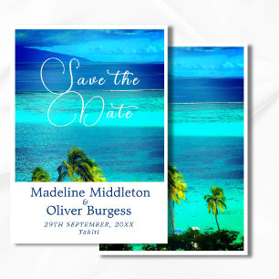 Reserva La Fecha Compromiso de boda Blue Tropical Ocean Destination