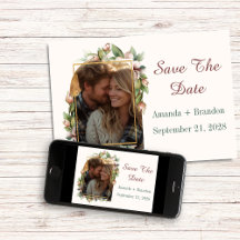 Compromiso Save The Date Boho Arco Floral Foto