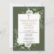 Comunión Verde Oliva Boho Floral Primera