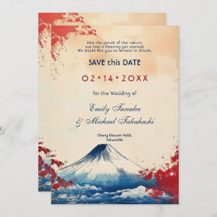 Reserva La Fecha Con código QR Japonesa Armonía con Fuji