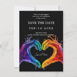 Reserva La Fecha 🌈 ❤️ con código QR LGBTQ Corazón de boda del Orgu