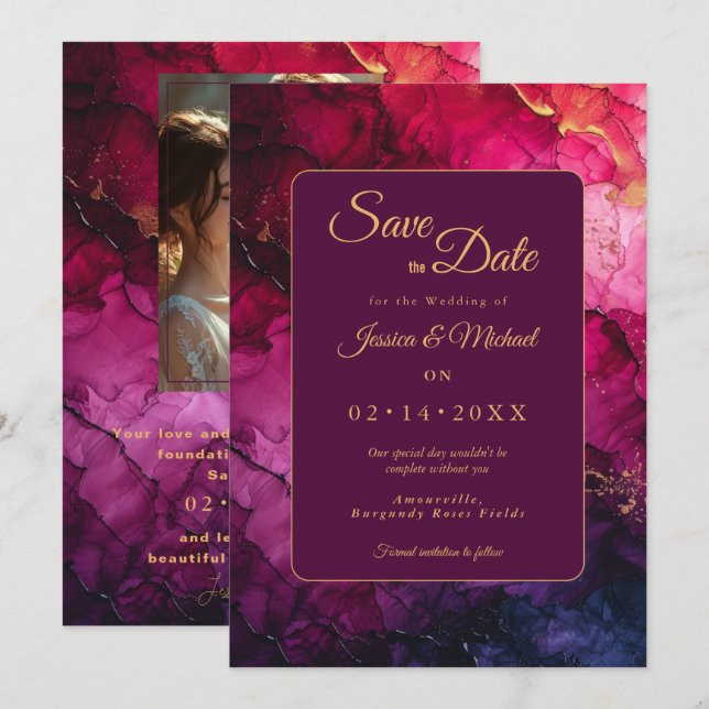 Reserva La Fecha Con FOTO Celestial Elegancia La Sinfonía De Mármol (Anverso / Reverso)