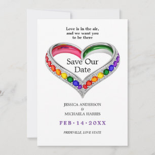 Reserva La Fecha 🌈 🐦 Con foto LGBTQ Entrelazados en Orgullo