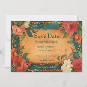 Reserva La Fecha 🌹 con Rosa de fotos Romance: Esplendor Art Nouvea