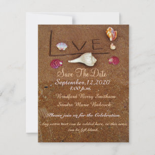 Reserva La Fecha Conchas y amor en la boda personalizada de Beach S