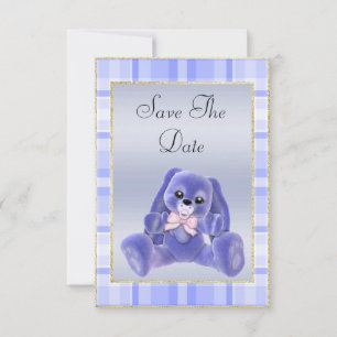 Reserva La Fecha Conejito Azul Adorable Salva la Fecha Baby Shower