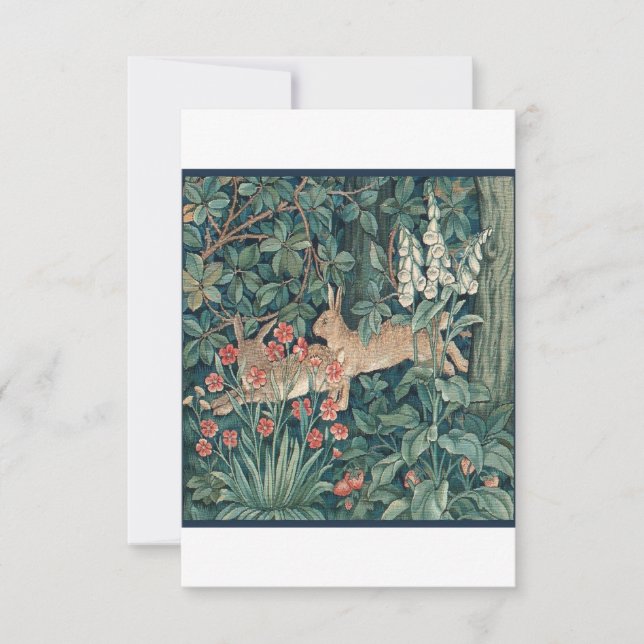 Reserva La Fecha Conejo En El Bosque - William Morris (Anverso)