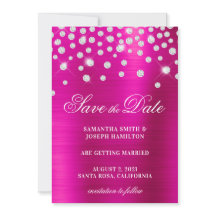 Confeti de Diamante Grande Rosa Fucsia Ombre Foil