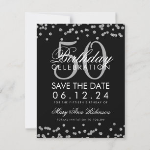 Reserva La Fecha Confetti de la fecha de salvación de cumpleaños 50
