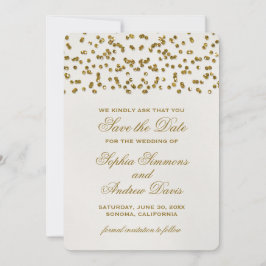 Reserva La Fecha Confetti, Purpurina de glamour de oro, salva la fe