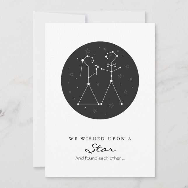 Reserva La Fecha Constellation Bride and Groom Save the Date (Anverso)