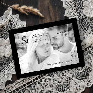 Reserva La Fecha Contemporary Modern Stylish Black & White Photo 