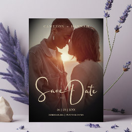 Reserva La Fecha Cool Script Sophisticated Fake Golden Trendy Photo