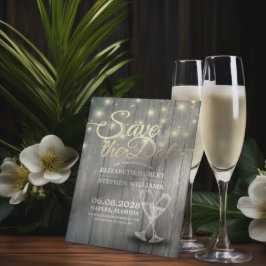 Reserva La Fecha Copas de Champagne para Ahorrar la Fecha de Boda M