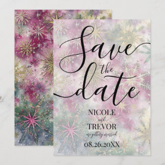 Reserva La Fecha Copo de Nieve de Celebración Personalizada Boda de