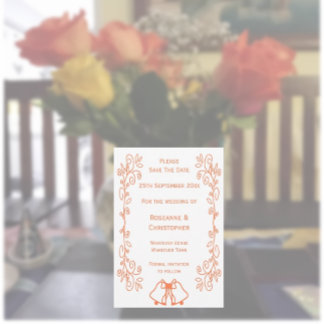 Reserva La Fecha Coral Bells Scrollwork Design Boda