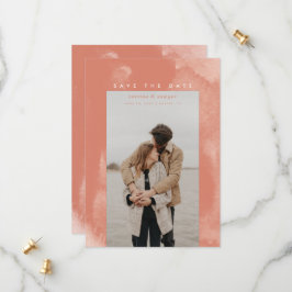 Reserva La Fecha Coral Pink Boho Watercolor Save the Date