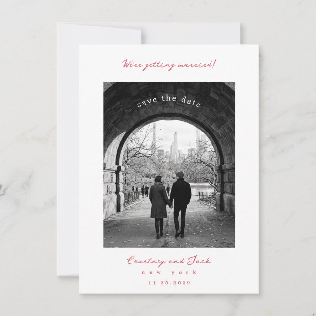 Reserva La Fecha Coral Save The Date de boda (Anverso)