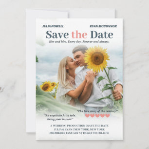 Reserva La Fecha Coral y Storm Romcom Poster Foto Guardar la fecha