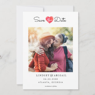Reserva La Fecha Corazón de acuarela LGBTQ salva la fecha con foto