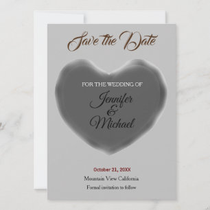 Reserva La Fecha Corazón de boda moderno minimalista simple