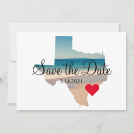 Reserva La Fecha Corazón fotográfico de formas de Texas en destino
