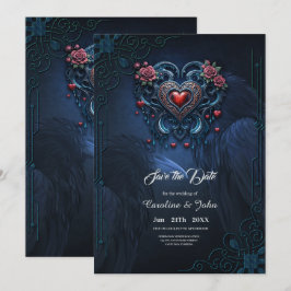 Reserva La Fecha Corazón gótico de diseño artístico