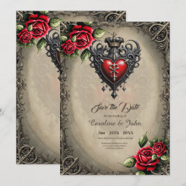 Reserva La Fecha Corazón gótico elegante pero místico