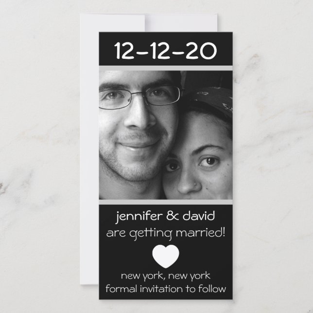 Reserva La Fecha Corazón Moderno Salva Las Fechas (Plata) (Anverso)