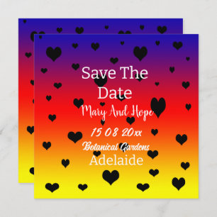 Reserva La Fecha Corazones Arcoiris Salvan La Fecha Boda Gay,