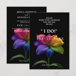 Reserva La Fecha 🌈 Corazones de Boda en Flor