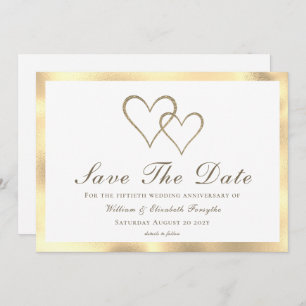 Reserva La Fecha Corazones de oro de 50 años de Boda